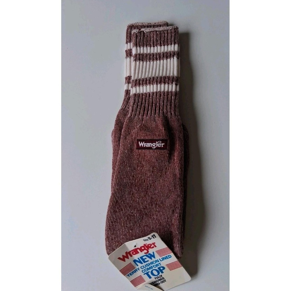 Vintage Wrangler Tube Socks Women's Maroon 1980's NOS USA Tags